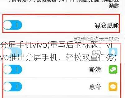 分屏手机vivo(重写后的标题：vivo推出分屏手机，轻松双重任务)