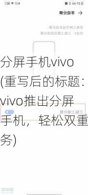 分屏手机vivo(重写后的标题：vivo推出分屏手机，轻松双重任务)