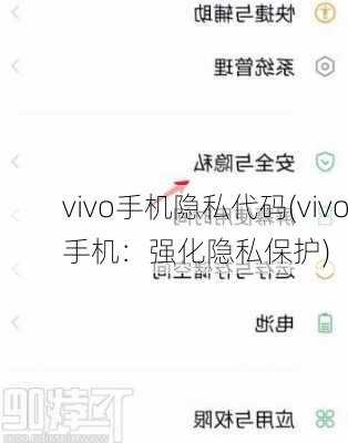 vivo手机隐私代码(vivo手机：强化隐私保护)