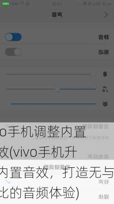 vivo手机调整内置音效(vivo手机升级内置音效，打造无与伦比的音频体验)