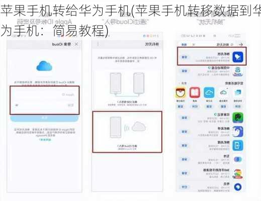 苹果手机转给华为手机(苹果手机转移数据到华为手机：简易教程)