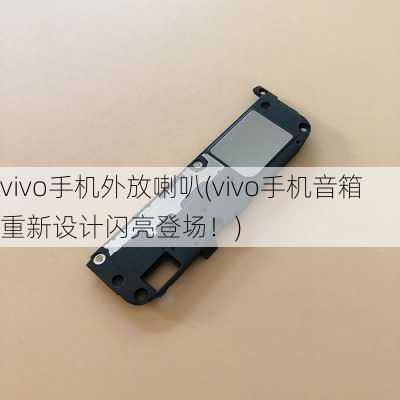 vivo手机外放喇叭(vivo手机音箱重新设计闪亮登场！)