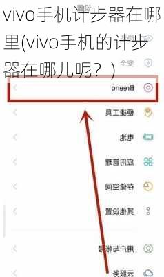 vivo手机计步器在哪里(vivo手机的计步器在哪儿呢？)