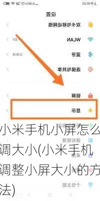 小米手机小屏怎么调大小(小米手机调整小屏大小的方法)