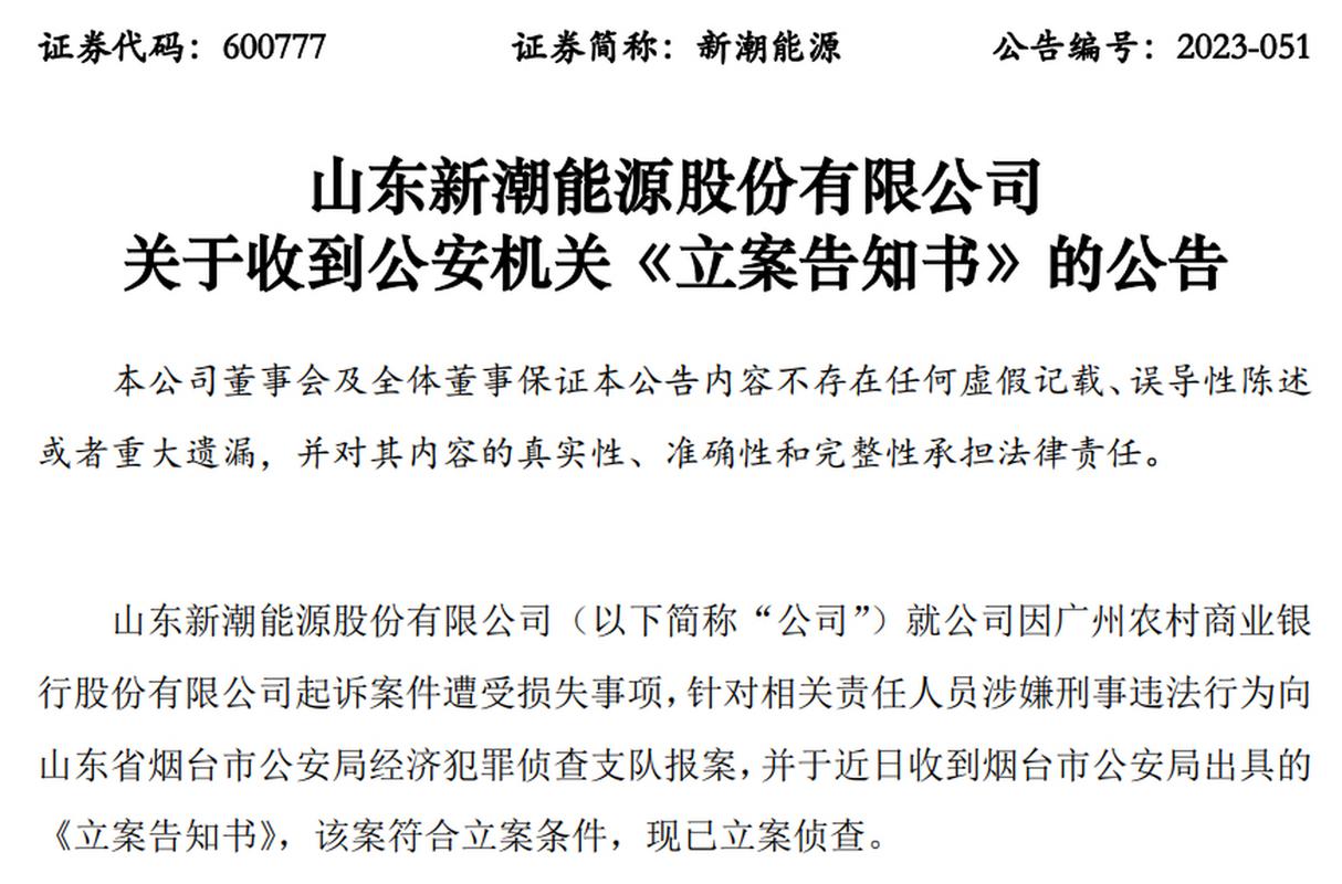 新潮能源（600777）股民索赔递交网上立案，已有投资者一审胜诉判决