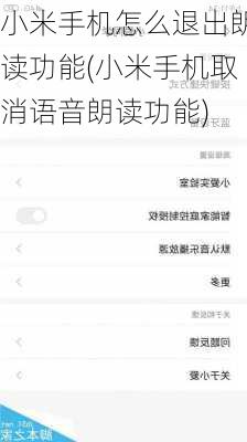 小米手机怎么退出朗读功能(小米手机取消语音朗读功能)