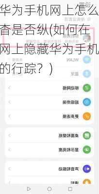 华为手机网上怎么杳是否纵(如何在网上隐藏华为手机的行踪？)
