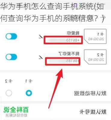 华为手机怎么查询手机系统(如何查询华为手机的系统信息？)