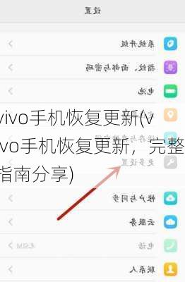 vivo手机恢复更新(vivo手机恢复更新，完整指南分享)