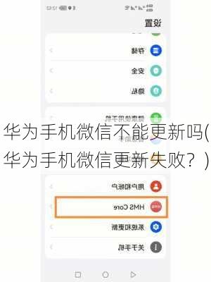 华为手机微信不能更新吗(华为手机微信更新失败？)