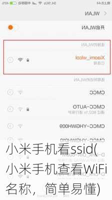 小米手机看ssid(小米手机查看WiFi名称，简单易懂)