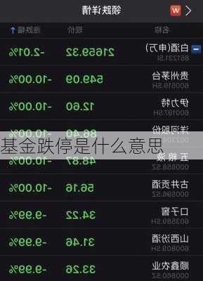 基金跌停是什么意思