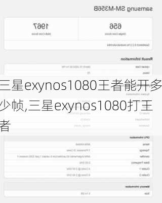 三星exynos1080王者能开多少帧,三星exynos1080打王者