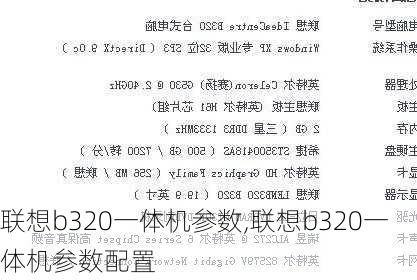 联想b320一体机参数,联想b320一体机参数配置