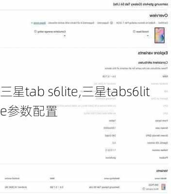 三星tab s6lite,三星tabs6lite参数配置