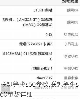 联想笋尖s60参数,联想笋尖s60参数详细