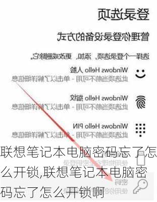 联想笔记本电脑密码忘了怎么开锁,联想笔记本电脑密码忘了怎么开锁啊