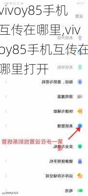 vivoy85手机互传在哪里,vivoy85手机互传在哪里打开