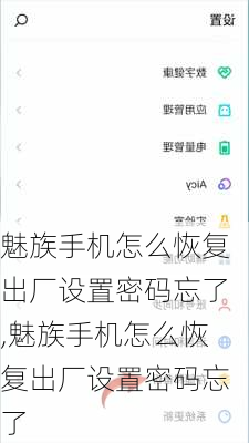 魅族手机怎么恢复出厂设置密码忘了,魅族手机怎么恢复出厂设置密码忘了