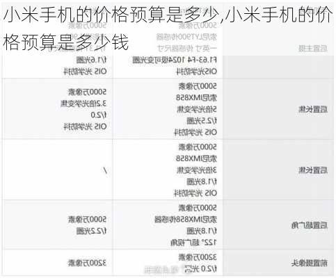 小米手机的价格预算是多少,小米手机的价格预算是多少钱