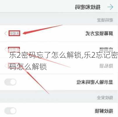 乐2密码忘了怎么解锁,乐2忘记密码怎么解锁