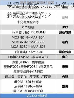 荣耀10参数长宽,荣耀10参数长宽是多少