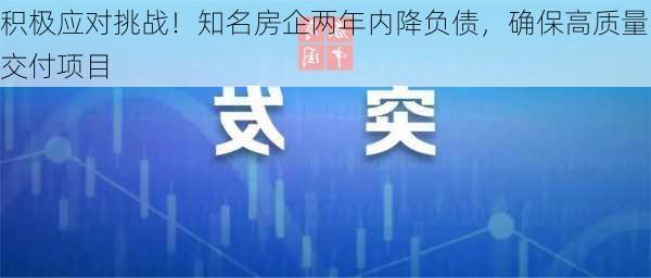 积极应对挑战！知名房企两年内降负债，确保高质量交付项目