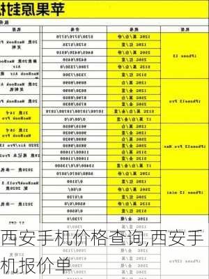 西安手机价格查询,西安手机报价单