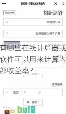 有哪些在线计算器或软件可以用来计算内部收益率？