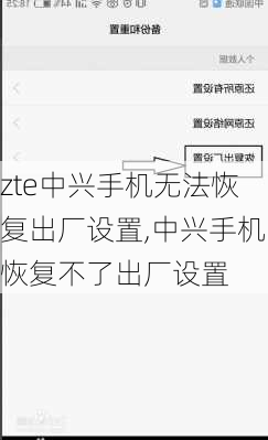 zte中兴手机无法恢复出厂设置,中兴手机恢复不了出厂设置