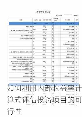 如何利用内部收益率计算式评估投资项目的可行性