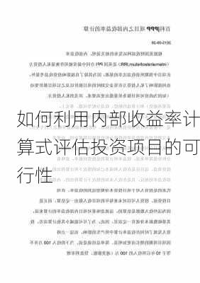 如何利用内部收益率计算式评估投资项目的可行性