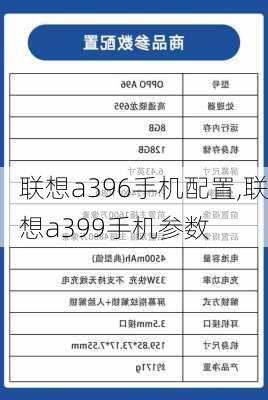 联想a396手机配置,联想a399手机参数