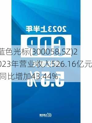 蓝色光标(300058.SZ)2023年营业收入526.16亿元 同比增加43.44%