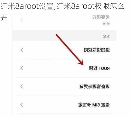 红米8aroot设置,红米8aroot权限怎么弄