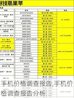 手机价格调查报告,手机价格调查报告分析