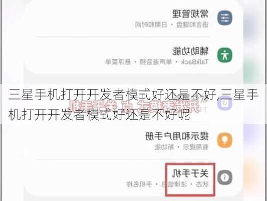三星手机打开开发者模式好还是不好,三星手机打开开发者模式好还是不好呢