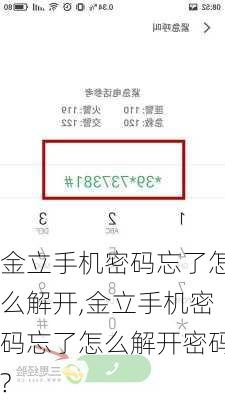金立手机密码忘了怎么解开,金立手机密码忘了怎么解开密码?