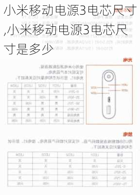 小米移动电源3电芯尺寸,小米移动电源3电芯尺寸是多少