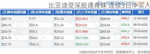 比亚迪受深股通青睐 连续3日净买入