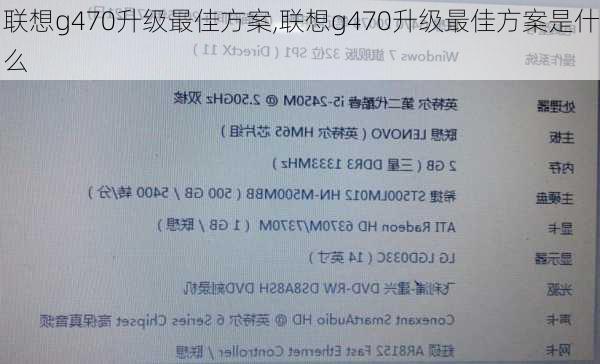 联想g470升级最佳方案,联想g470升级最佳方案是什么