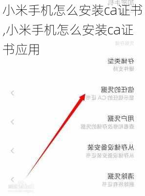 小米手机怎么安装ca证书,小米手机怎么安装ca证书应用