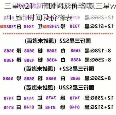 三星w21上市时间及价格表,三星w21上市时间及价格表