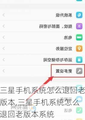 三星手机系统怎么退回老版本,三星手机系统怎么退回老版本系统