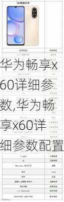 华为畅享x60详细参数,华为畅享x60详细参数配置