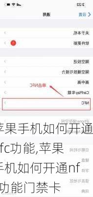苹果手机如何开通nfc功能,苹果手机如何开通nfc功能门禁卡