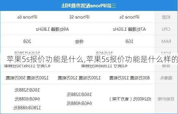 苹果5s报价功能是什么,苹果5s报价功能是什么样的