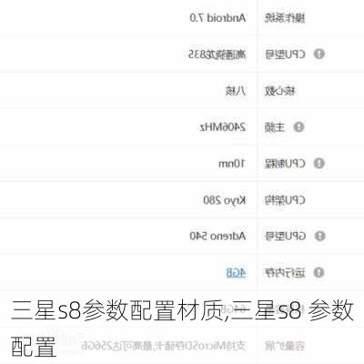 三星s8参数配置材质,三星s8 参数配置