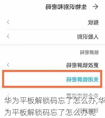 华为平板解锁码忘了怎么办,华为平板解锁码忘了怎么办呢