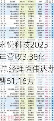 永悦科技2023年营收3.38亿 总经理徐伟达薪酬51.16万